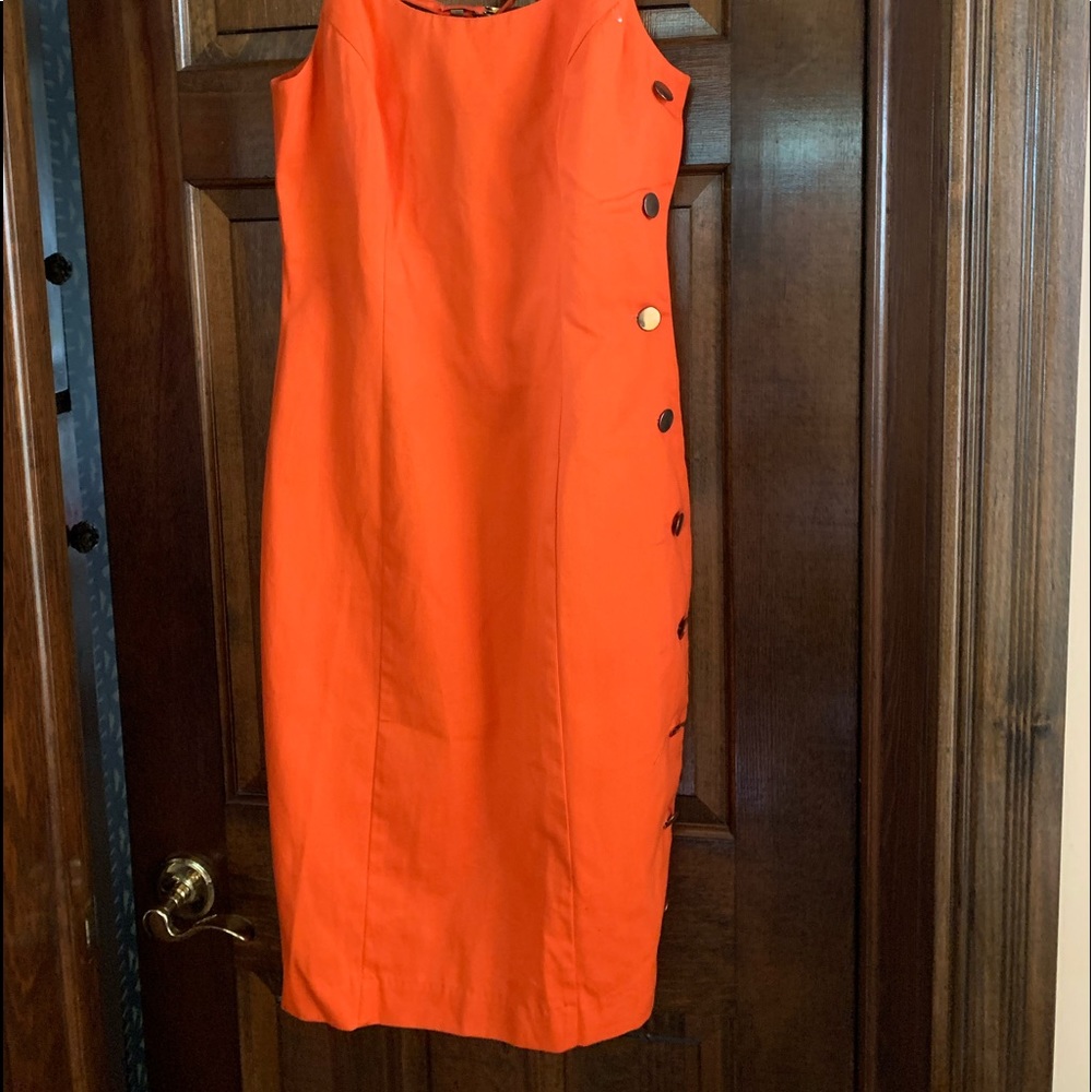 Vintage orange dress with buckles - Picture 1 of 5